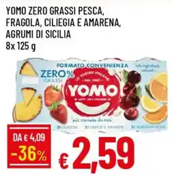 Galassia Yomo zero grassi pesca, fragola, ciliegia e amarena, agrumi di sicilia offerta