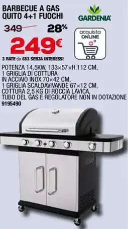 Bricofer Gardenia barbecue a gas quito 4+1 fuochi offerta