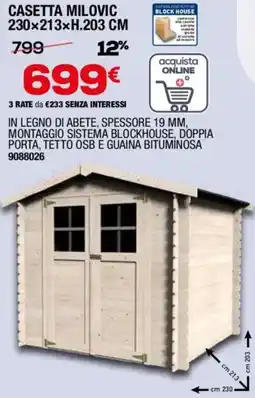 Bricofer Casetta milovic offerta
