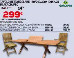 Bricofer Gardenia tavolo rettangolare in acacia fsc offerta