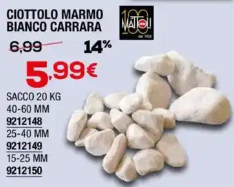 Bricofer Ciottolo marmo bianco carrara offerta
