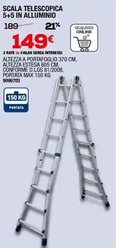 Bricofer Scala telescopica 5+5 in alluminio offerta