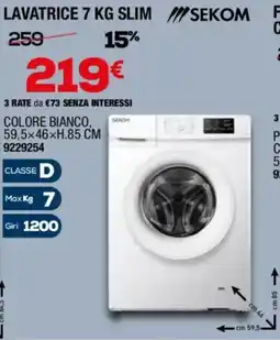 Bricofer Sekom lavatrice slim offerta