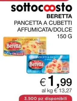 Coop BERETTA Pancetta a cubetti affumicata/dolce offerta