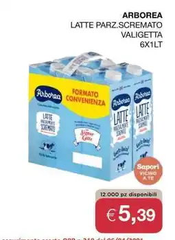 Coop ARBOREA LATTE PARZ.SCREMATO VALIGETTA 6X1LT offerta