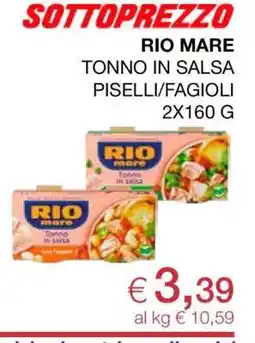 Coop RIO MARE TONNO IN SALSA PISELLI/FAGIOLI 2X160 G offerta
