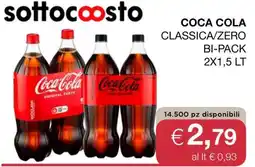 Coop COCA COLA CLASSICA/ZERO BI-PACK 2X1,5 LT offerta