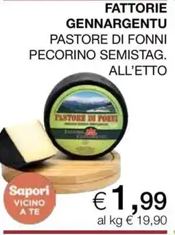 Coop FATTORIE GENNARGENTU PASTORE DI FONNI PECORINO SEMISTAG offerta