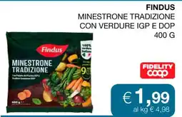 Coop FINDUS MINESTRONE TRADIZIONE CON VERDURE IGP E DOP offerta