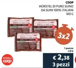 Coop COOP Würstel di puro suino offerta