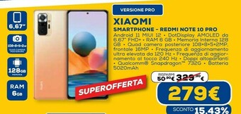 Euronics Smartphone redmi note 10 pro offerta