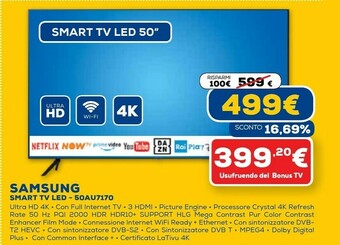 Euronics Smart tv led 50au7170 offerta