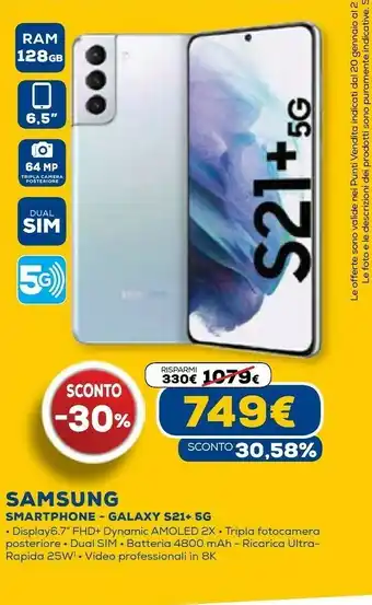 Euronics Galaxy s21 plus offerta
