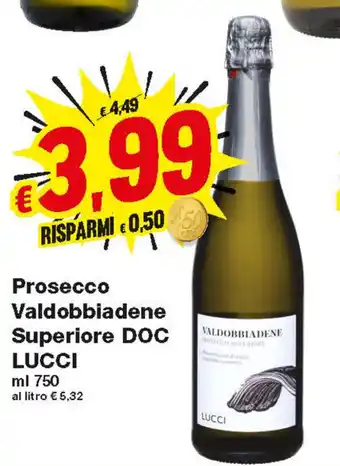 Prix Quality Doc Lucci Prosecco Valdobbiadene 750ml offerta