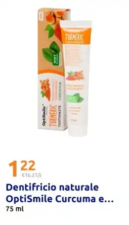 Action Dentifricio naturale OptiSmile Curcuma e offerta