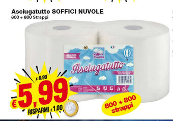 Prix Quality Soffici Nuvole Asciugatutto 800 + 800 Strappi offerta