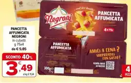 Iperal Pancetta affumicata NEGRONI in cubetti offerta