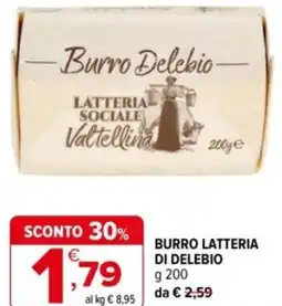 Iperal Burro latteria di delebio offerta