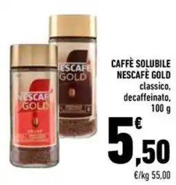 Conad Caffè solubile nescafè gold classico, decaffeinato offerta