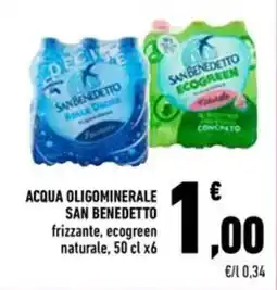 Conad Acqua oligominerale san benedetto frizzante, ecogreen naturale offerta