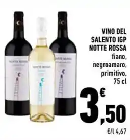 Conad Vino del salento igp notte rossa fiano, negroamaro, primitivo offerta