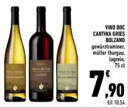 Conad Vino doc cantina gries bolzano gewürztraminer, müller thurgau, lagrein offerta
