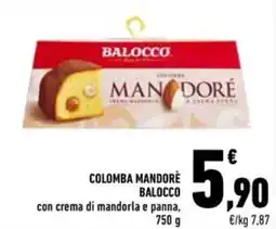 Conad Colomba mandorè balocco con crema di mandorla e panna offerta