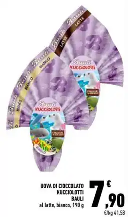 Conad Uova di cioccolato kucciolotti bauli al latte, bianco offerta