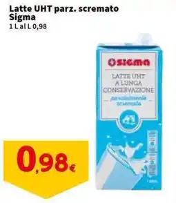 Sigma Latte UHT parz. scremato Sigma offerta