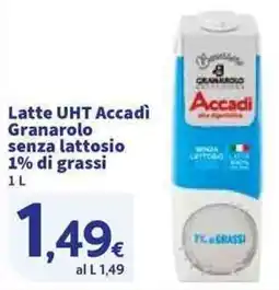 Sigma Latte UHT Accadì Granarolo senza lattosio 1% di grassi offerta