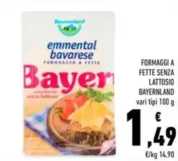 Conad Formaggi a fette senza lattosio BAYERNLAND offerta