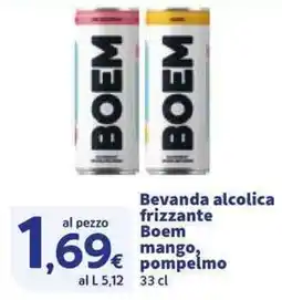 Sigma Bevanda alcolica frizzante Boem mango, pompelmo offerta