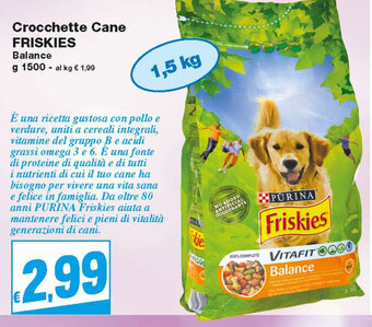 Prix Quality Friskies Crocchette Cane Balance 1500g offerta