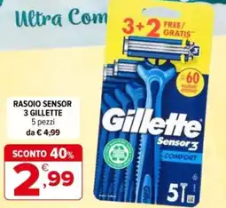 Iperal Rasoio sensor 3 GILLETTE offerta