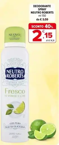 Iperal Deodorante spray NEUTRO ROBERTS offerta