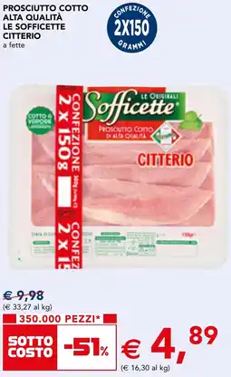 Esselunga Prosciutto cotto alta qualità le sofficette citterio offerta