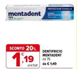 Iperal Dentifricio MENTADENT offerta