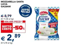 Esselunga Mozzarella santa lucia galbani offerta