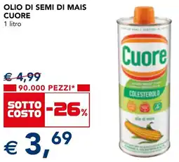 Esselunga Olio di semi di mais CUORE offerta