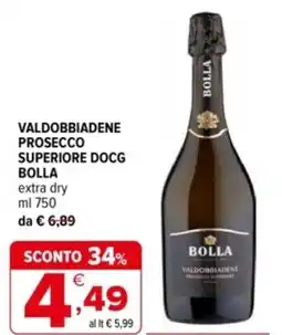 Iperal Valdobbiadene prosecco superiore docg BOLLA offerta
