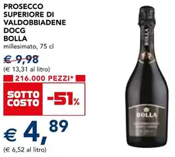 Esselunga Prosecco superiore di valdobbiadene docg BOLLA offerta