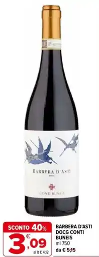 Iperal Barbera d'asti docg CONTI BUNEIS offerta