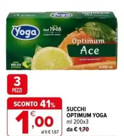 Iperal Succhi optimum YOGA offerta