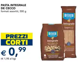 Esselunga Pasta integrale de cecco offerta