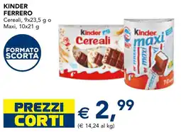 Esselunga Kinder ferrero offerta