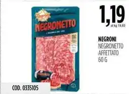 Carico Cash & Carry Negroni negronetto affettato offerta