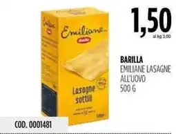Carico Cash & Carry Barilla emiliane lasagne all'uovo offerta