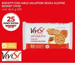 Bennet Biscotti con miele millefiori senza glutine BENNET VIVISI offerta