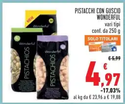 Conad PISTACCHI CON GUSCIO WONDERFUL offerta