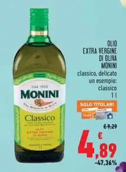 Conad Olio Extra Vergine di Oliva Monini offerta